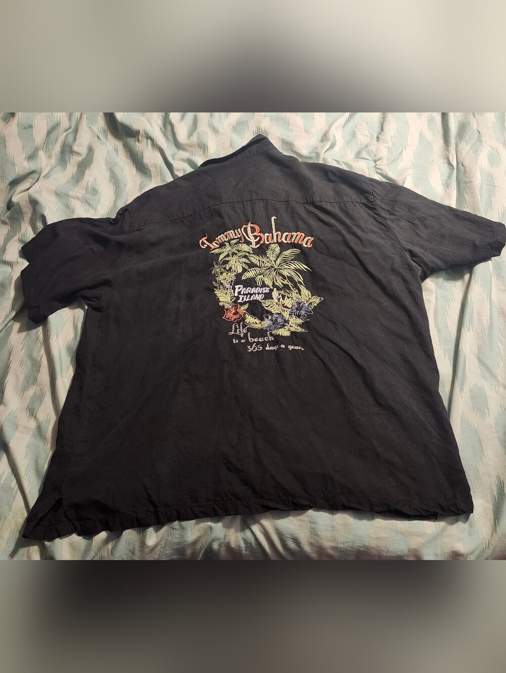Tommy Bahama Embroidered Paradise Island Life’s A Beach Button Front‎ Men's 3XL